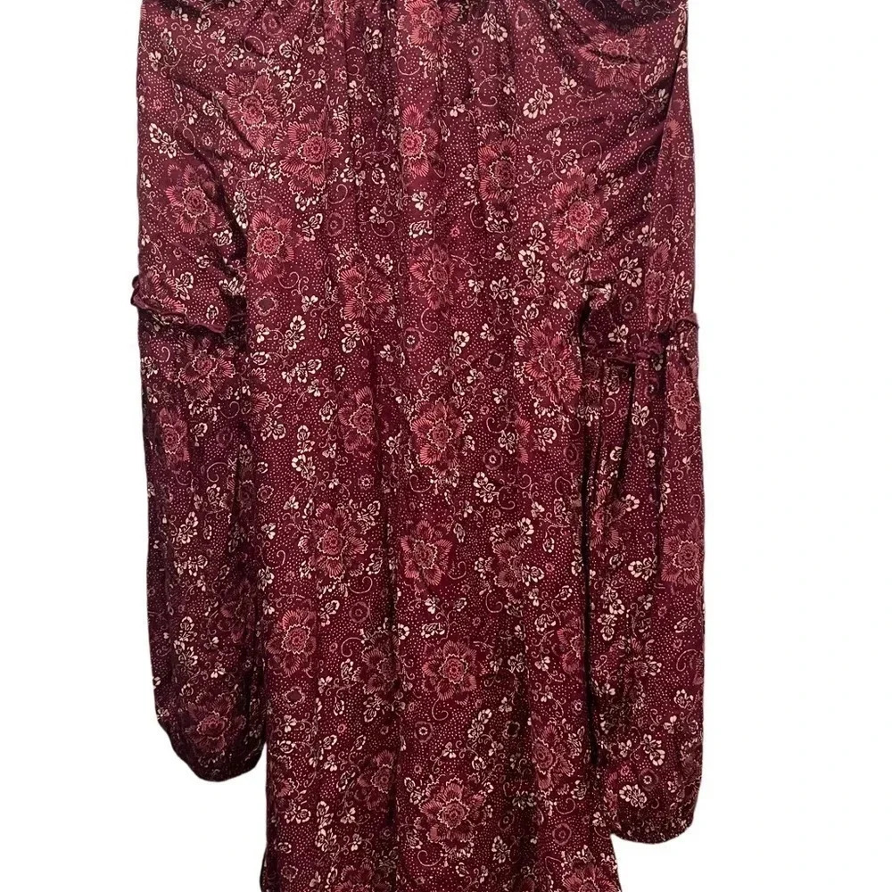 Nordstrom Hinge boho peasant long sleeved mini dress. Sz Small. Lace detail. - Picture 3 of 7